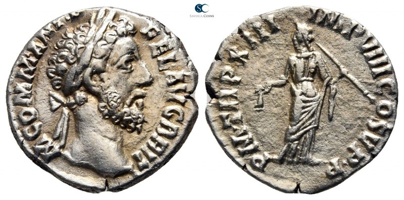 Commodus AD 177-192. Struck AD 188. Rome
Denarius AR

17 mm., 2,50 g.

M CO...