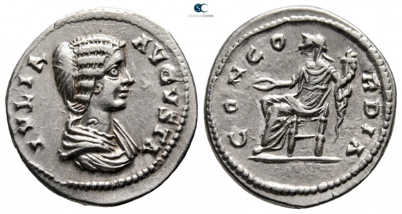 Julia Domna, wife of Septimius Severus AD 193-217. Laodicea ad Mare
Denarius AR...