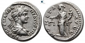 Caracalla AD 198-217. Struck AD 198. Laodicea ad Mare. Denarius AR