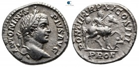 Caracalla AD 198-217. Struck AD 208. Rome. Denarius AR