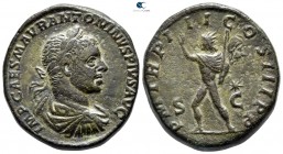 Elagabalus AD 218-222. Struck AD 220. Rome. Sestertius Æ