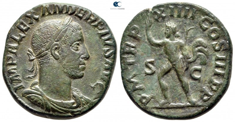 Severus Alexander AD 222-235. Rome
Sestertius Æ

30 mm., 17,95 g.

IMP ALEX...