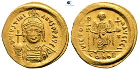 Justinian I AD 527-565. Struck AD 542-552. Constantinople. 10th officina. Solidus AV