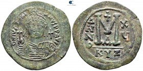Justinian I AD 527-565. Dated RY 15=AD 541/2. Cyzicus. 1st officina. Follis Æ