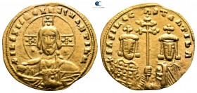 Basil II Bulgaroktonos, with Constantine VIII AD 976-1025. Constantinople. Histamenon Nomisma AV