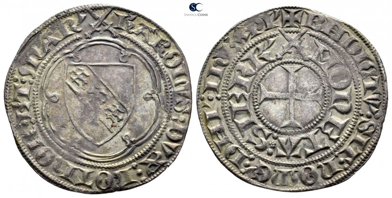 Charles II AD 1390-1431. Lorraine
Gros AR

26 mm., 2,44 g.

Shield / Cross....