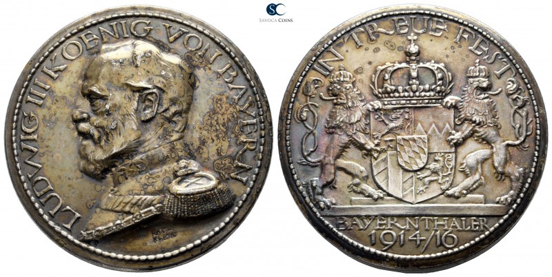 Germany. Bayernthaler. Ludwig III AD 1914-1918.
Silvered-brass box medal

53 ...