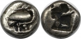Trihemiobol 500 v. Chr 
Griechische Münzen, MACEDONIA. EION. Trihemiobol um 500 v. Chr, Vs: Gans nach rechts mit umgewendetem Kopf, Rs: Unregelmäßige...