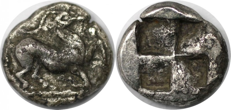 Trihemiobol 480 v. Chr 
Griechische Münzen, MACEDONIA. AIGAI. Trihemiobol vor 4...