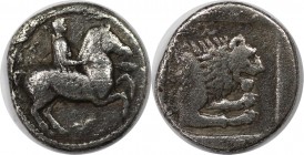 Tetrobol 443 - 438 v. Chr 
Griechische Münzen, MACEDONIA. Perdikkas II., 451 - 413 v.Chr. Tetrobol (2.03g). ca. 443 - 438 v. Chr. Vs.: Reiter mit Kau...