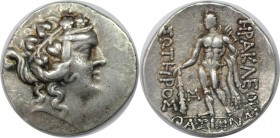 Tetradrachme 148 - 90/80 v. Chr 
Griechische Münzen, THRAKISCHE INSELN. THASOS. Tetradrachme (15,51g). ca. 148 - 90/80 v. Chr. Vs.: Kopf des Dionysos...