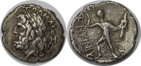Drachme 360 - 350 v. Chr 
Griechische Münzen, THESSALIA. Ainianes. Drachme 360 - 350 v. Chr, Silber. 2.13 g. Vorzüglich