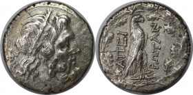 Drachme 232/210 - 168 v. Chr 
Griechische Münzen, EPIRUS. Drachme, Ca. 232/210 - 168 v. Chr. Vs.: Zeuskopf n. r., dahinter Monogramm. Rs.: AΠEI / ΡΩT...
