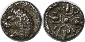Hemiobol 395 - 353 v. Chr 
Griechische Münzen, CARIA. Hekatomnos, ca. 391 - 377/76 v. Chr. Hemiobol, (0.31g.), ca. 395 - 353 v. Chr. Mzst. Mylasa? Vs...