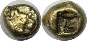 Hemihekte 620 - 539 v. Chr 
Griechische Münzen, LYDIEN. Unbestimmter König, Zeit des Alyattes bis Kroisos. Hemihekte (1,16g). 620 - 539 v. Chr. Vs.: ...