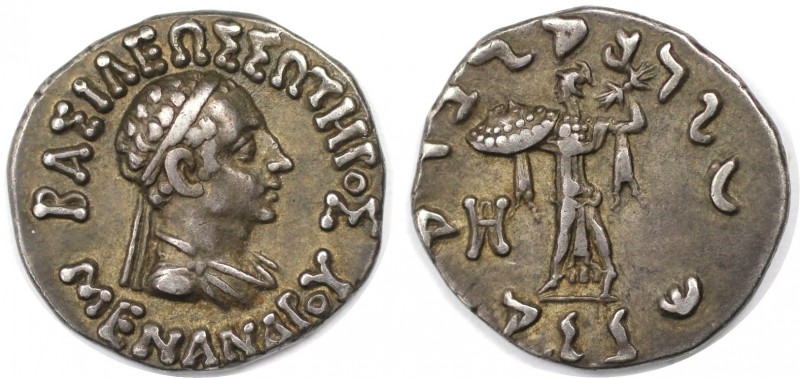 Drachme 155 - 130 v. Chr 
Griechische Münzen, BACTRIA. Menander I., ca. 155 - 1...