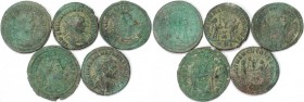 Lot von 5 Münzen 284 - 305 n. Chr 
Römische Münzen, Lots und Sammlungen römischer Münzen. MÜNZEN DER RÖMISCHEN KAISERZEIT. Diocletianus (284-305 n. C...