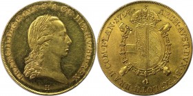 Souverain d'or 1793 H
RDR – Habsburg – Österreich, RÖMISCH-DEUTSCHES REICH. Franz II. (1792-1804). Souverain d'or 1793 H, Günzburg, Gold. 11.08 g. Fb...
