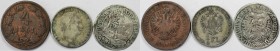 Lot von 3 Münzen 1702 - 1861 
RDR – Habsburg – Österreich, RÖMISCH-DEUTSCHES REICH, Lots und Sammlungen. 6 Kreuzer 1702, 4 Kreuzer 1861, 1/4 Florin 1...