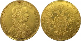 4 Dukaten 1888 
RDR – Habsburg – Österreich, KAISERREICH ÖSTERREICH. Franz Joseph I. (1848-1916). 4 Dukaten 1888, Wien, 13,89 g. Gold. J. 345. Fr. 48...