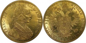 4 Dukaten 1900 
RDR – Habsburg – Österreich, KAISERREICH ÖSTERREICH. Franz Joseph I. (1848-1916). 4 Dukaten 1900, Wien, Gold. Fr: 487, Herinek: 55, J...