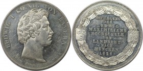 Geschichtstaler 1826 
Altdeutsche Münzen und Medaillen, BAYERN / BAVARIA. Ludwig I. (1825-1848). Geschichtstaler 1826, Verlegung der Maximilians-Hoch...