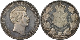 Vereinsdoppeltaler 1856 B
Altdeutsche Münzen und Medaillen, BRAUNSCHWEIG - LUNEBURG. Wilhelm (1831-1884). Vereinsdoppeltaler 1856 B, Regierungsjubilä...
