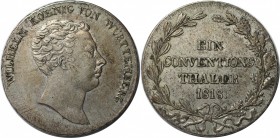 Taler 1818 
Altdeutsche Münzen und Medaillen, WÜRTTEMBERG. Wilhelm I. (1816-1864). Taler 1818, Silber. Dav. 949. AKS 71. Vorzüglich