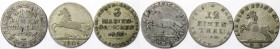 Lot von 3 Münzen 1789 - 1820 
Altdeutsche Münzen und Medaillen, LOTS UND SAMMLUNGEN. Braunschweig-Wolfenbüttel 1/12 Taler 1789 MC, Braunschweig-Calen...