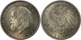 2 Mark 1914 D
Deutsche Münzen und Medaillen ab 1871, REICHSSILBERMÜNZEN, Bayern. Ludwig III. (1913-1918). 2 Mark 1914 D, Silber. Jaeger 51. Stempelgl...