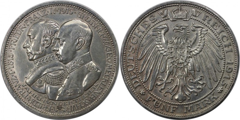 5 Mark 1915 A
Deutsche Münzen und Medaillen ab 1871, REICHSSILBERMÜNZEN, Meckle...