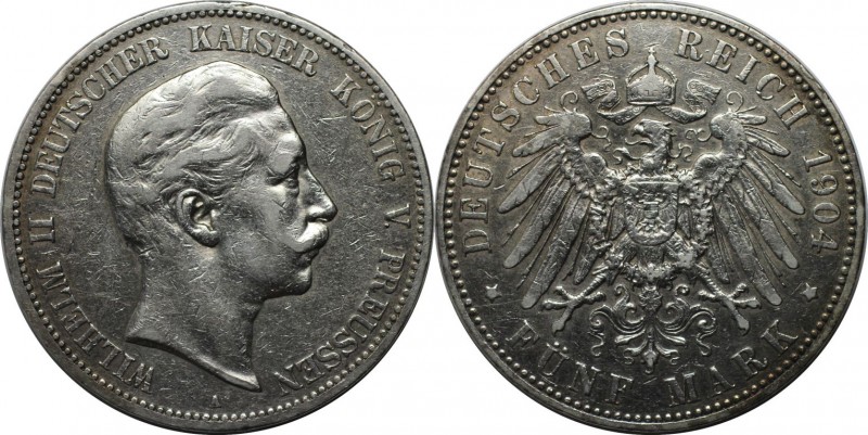 5 Mark 1904 A
Deutsche Münzen und Medaillen ab 1871, REICHSSILBERMÜNZEN, Preuße...