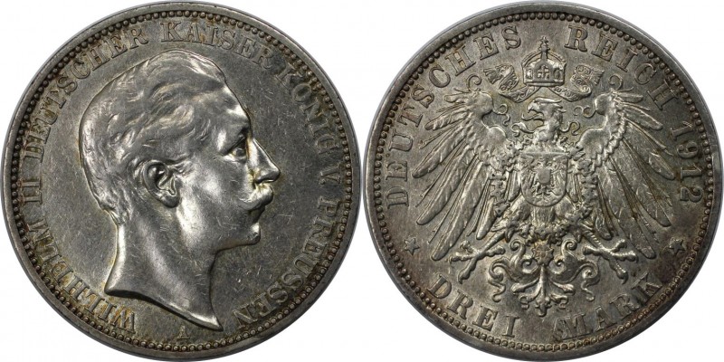 3 Mark 1912 A
Deutsche Münzen und Medaillen ab 1871, REICHSSILBERMÜNZEN. Preuße...