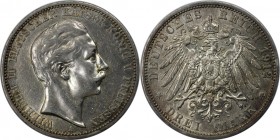 3 Mark 1912 A
Deutsche Münzen und Medaillen ab 1871, REICHSSILBERMÜNZEN. Preußen. Wilhelm II. (1888-1918). 3 Mark 1912 A, Silber. Jaeger 103. Sehr Sc...