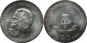 20 Mark 1970 A
Deutsche Münzen und Medaillen ab 1945, Deutsche Demokratische Republik bis 1990. 20 Mark 1970 A, Zum 150. Geburtstag von Friedrich Eng...