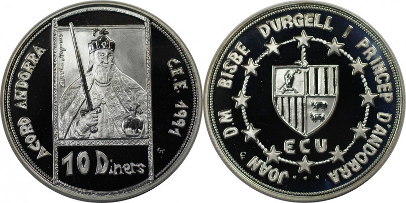 10 Diners 1991 
Europäische Münzen und Medaillen, Andorra. Europäische Union - ...