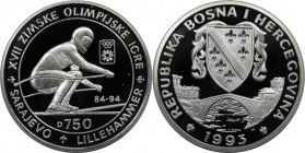 750 Dinara 1993 
Europäische Münzen und Medaillen, Bosnien und Herzegowina / Bosnia and Herzegovina. Olympics. 750 Dinara 1993, Silber. 0.84 OZ. KM 9...