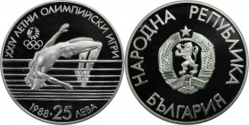 25 Leva 1988 
Europäische Münzen und Medaillen, Bulgarien / Bulgaria. Olympische Sommerspiele Seoul Korea - Hochsprung. 25 Leva 1988, Silber. 0.69 OZ...