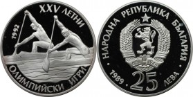 25 Leva 1989 
Europäische Münzen und Medaillen, Bulgarien / Bulgaria. Olympische Sommerspiele 1992 - Rudern. 25 Leva 1989, Silber. 0.7 OZ. KM 189. Po...