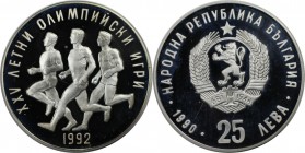 25 Leva 1990 
Europäische Münzen und Medaillen, Bulgarien / Bulgaria. Olympische Spiele in Barcelona 1992 - Marathon. 25 Leva 1990, Silber. 0.7 OZ. K...