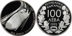 100 Leva 1993 
Europäische Münzen und Medaillen, Bulgarien / Bulgaria. XVII. Winter Olympische Spiele, Lillehammer 1994 - Zweierbob. 100 Leva 1993, S...