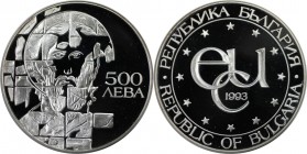 500 Leva 1993 
Europäische Münzen und Medaillen, Bulgarien / Bulgaria. St. Theodor Stratilat. 500 Leva 1993, Silber. 1.0 OZ. KM 206. Polierte Platte...