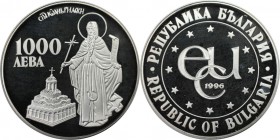 1000 Leva 1996 
Europäische Münzen und Medaillen, Bulgarien / Bulgaria. St. Ivan von Rila. 1000 Leva 1996, Silber. 1.0 OZ. KM 222. Polierte Platte