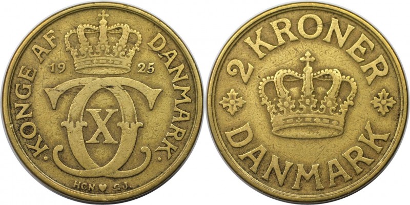 2 Kroner 1925 
Europäische Münzen und Medaillen, Dänemark / Denmark. Christian ...