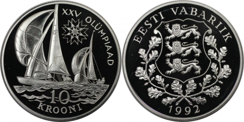 10 Krooni 1992 
Europäische Münzen und Medaillen, Estland / Estonia. XXV. Olymp...
