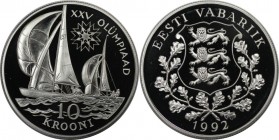 10 Krooni 1992 
Europäische Münzen und Medaillen, Estland / Estonia. XXV. Olympische Sommerspiele Barcelona- Segelboot. 10 Krooni 1992, Silber. KM 25...