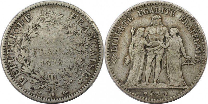 5 Francs 1875 K
Europäische Münzen und Medaillen, Frankreich / France. Herkules...