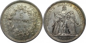5 Francs 1873 A
Europäische Münzen und Medaillen, Frankreich / France. Herkulesgruppe. 5 Francs 1873 A, Silber. KM 820.1. Vorzüglich