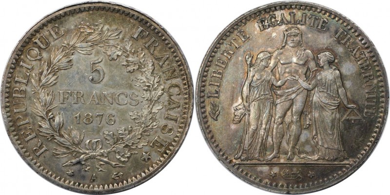 5 Francs 1876 A
Europäische Münzen und Medaillen, Frankreich / France. Herkules...