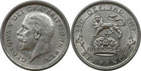 6 Pence (Sixpence) 1926 
Europäische Münzen und Medaillen, Großbritannien / Vereinigtes Königreich / UK / United Kingdom. George V. (1910-1936). 6 Pe...